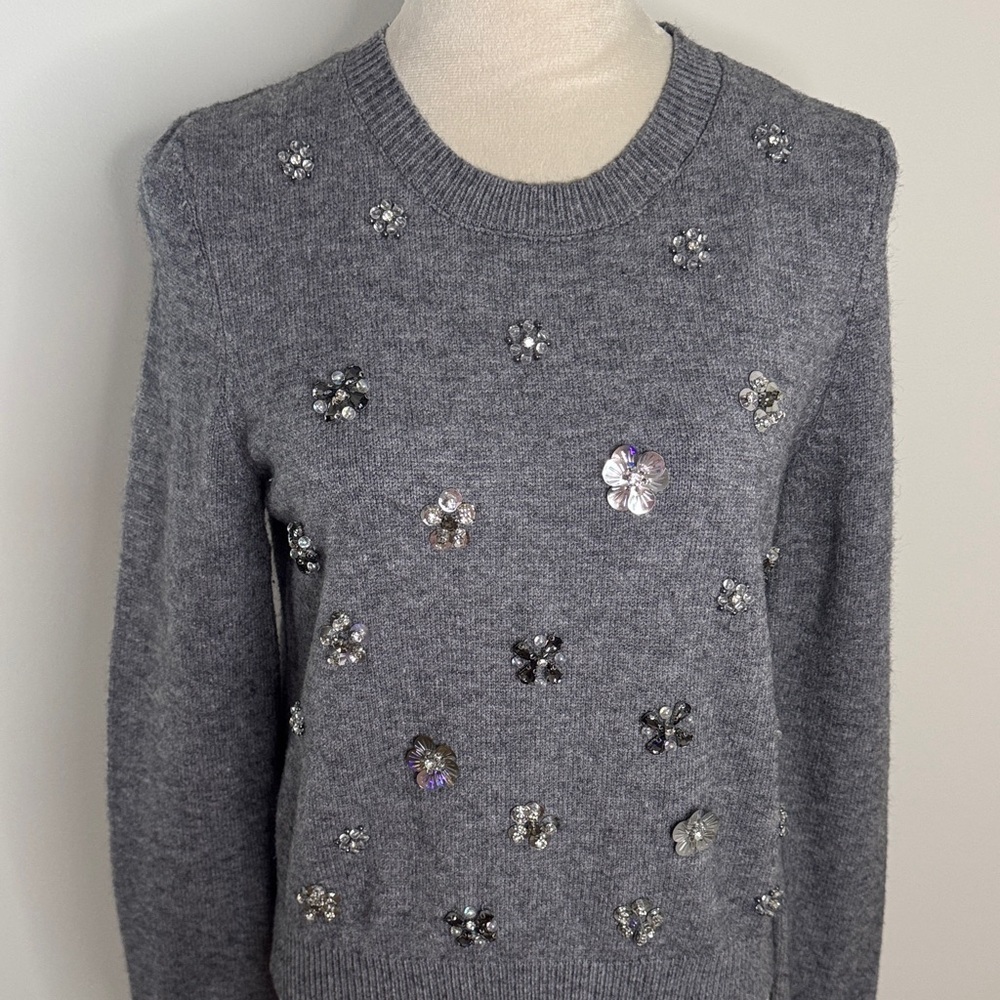 Forever 21 Charcoal Sweater with Embellished Details